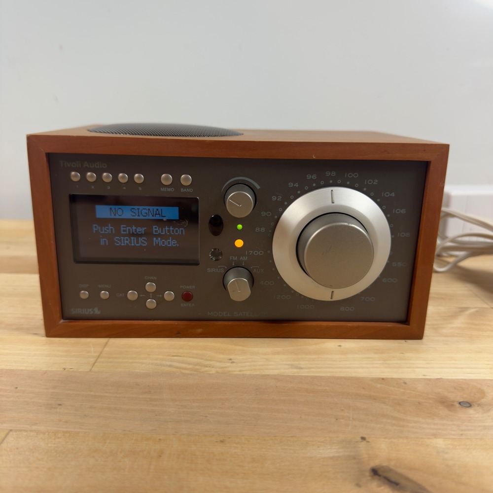 Tivoli Audio Model Satellite AM FM Sirius Radio Henry Kloss Wood Cabinet MCM